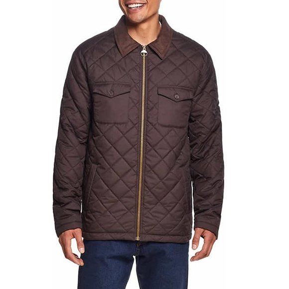 NWT Weatherproof Vintage Men's Quilted Barn Jacket Brown Size M $80 DD097 - Picture 1 of 5